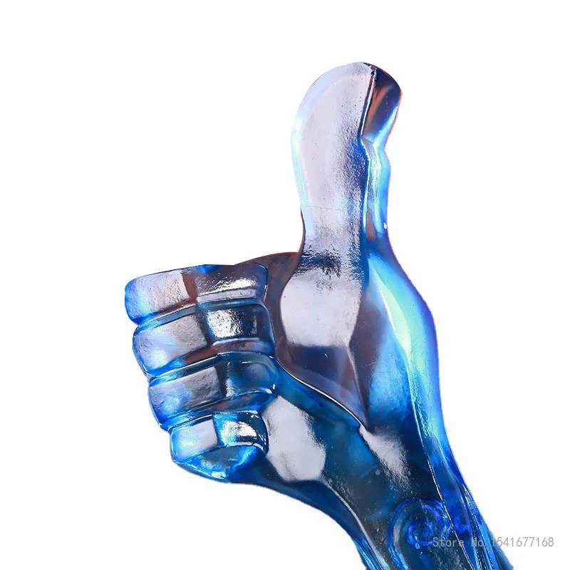Crystal Trophy for Decoration, Blue Big Ththumb, Home Collection, Creative Awards, Event Souvenir, Personality Can Be Customized