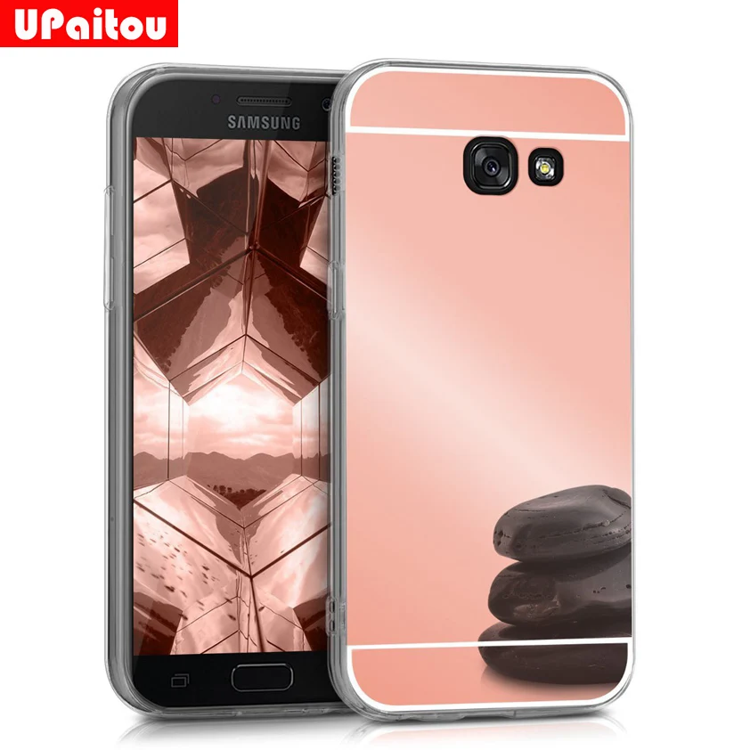 UPaitou Mirror Case for Samsung Galaxy A3 A5 A7 2017 TPU Acrylic with Soft Silicone Back Cover A320 A520 A720 |