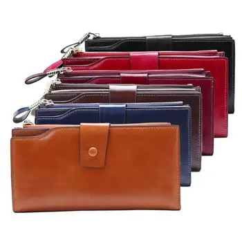 

Wallets for Women Luxury Genuine Leather Clutch Phone RFID Blocking Long Coin Credit Card Purse Wallet with Zipper Pocket