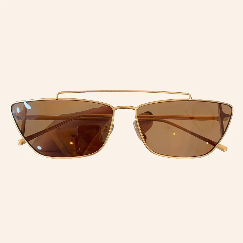 No.2 Sunglasses Металлическая оправа, винтажные прямоугольные солнцезащитные очки для женщин и мужчин, люксовый бренд, кошачий глаз, солнцезащитные очки - Цвет линз: No.2 Sunglasses