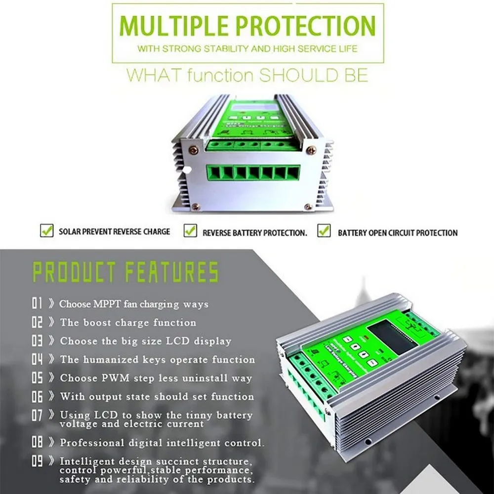 600 Вт+ 800 Вт MPPT ветряной и Солнечный дополнительный контроллер ветряной подзарядки ветряная солнечная гибридная подзарядка контроллер заряда