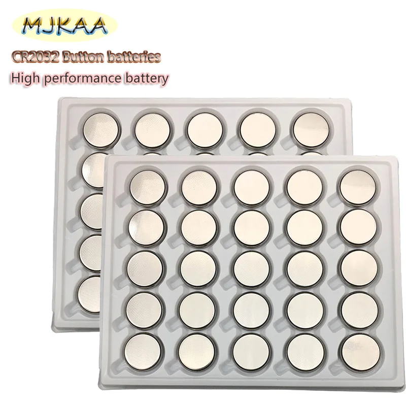 MJKAA, 50 шт в наборе, 2032 Батарея CR2032 аккумуляторы таблеточного типа DL2032 KCR2032 5004LC ECR2032