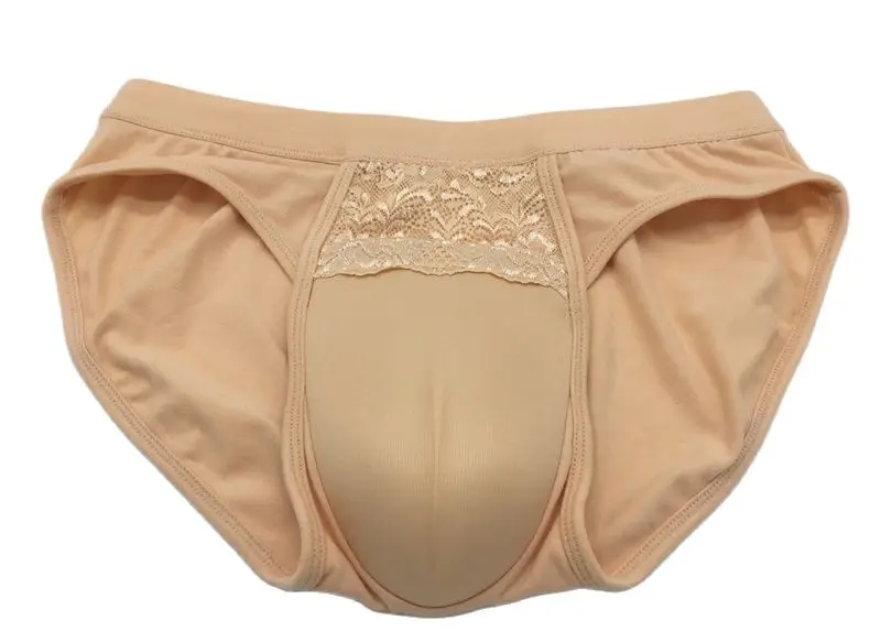 Трансвеститные брюки Control JJ кружевные трусики бежевого и черного цветов