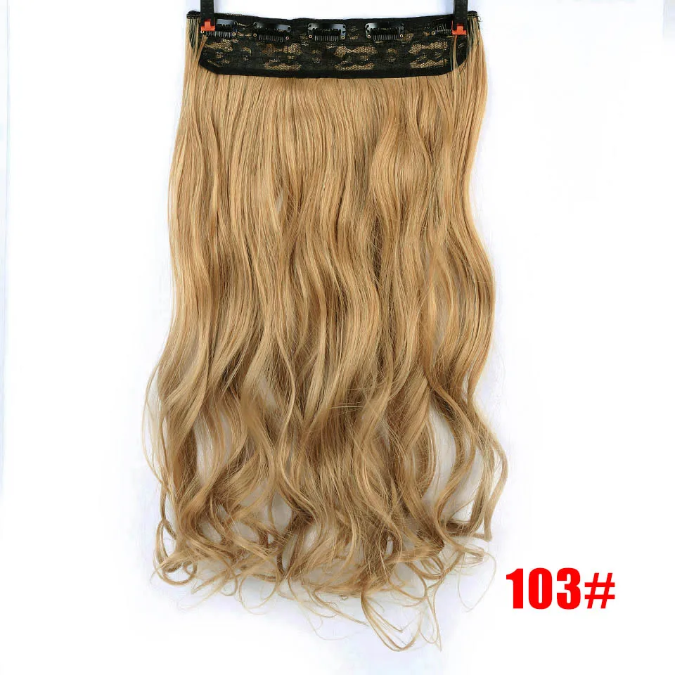 LUPU 2" длинные кудрявые 5 зажимов в один кусок волос для наращивания Синтетические настоящие натуральные поддельные волосы черный коричневый термостойкие для женщин - Цвет: 103