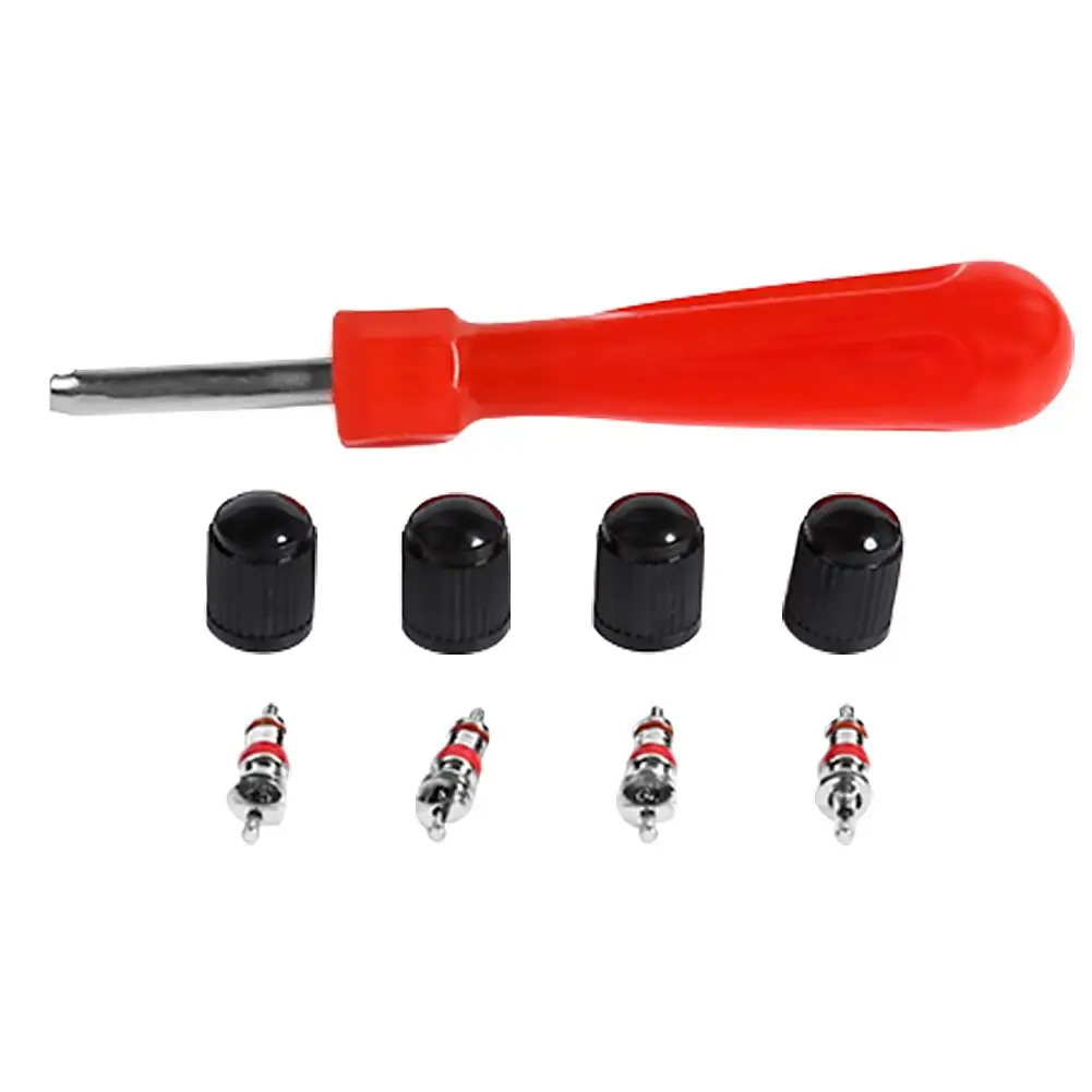 

4 Valve Cores+4 Valve Caps+1 Valve Stem Screwdriver Tire Repair Tools Kit