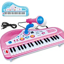 Детская Музыкальная Игрушка музыкальный инструмент Дети Многофункциональный 37 ключ зарядка микрофон детская музыкальная электронная клавиатура