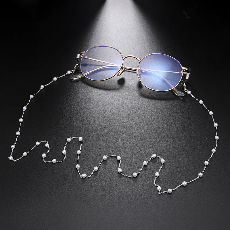 2 unidades Cadena para gafas cadena gafas gafas perlas cuerda para mujeres aprox 78 cm cadena de oro 