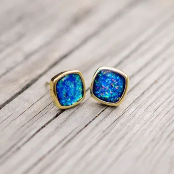 

Luxury High End Opal Earirings Healing Stone Blue Earrings Dropshipping