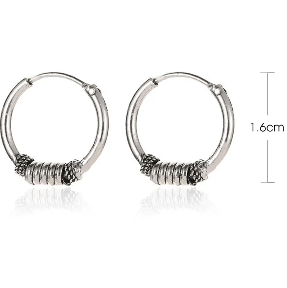 Винтажные серьги кольца Aros Twisted для женщин и мужчин Классические круглые пар