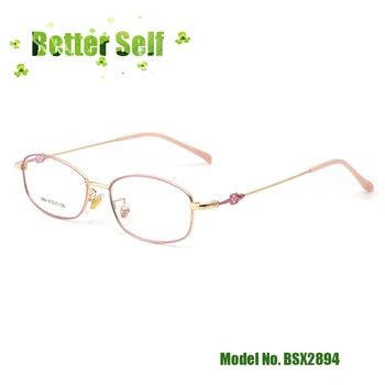 

Elegant Ladies Business Glasses BSX2894 Oval Metal Spectacles Full Rim Optical Frames Can Equip Myopia Lens Decorative