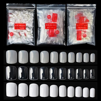 

500 Pcs Nail Patch Professional Fake Nails Short Square Painting Artificial Fake Nails Nail Tips Tools Natural Manicure Dropship