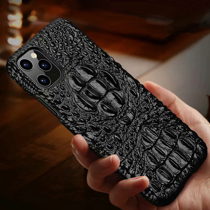 

Последняя Натуральная кожа задняя крышка чехол для iphone Xs Max 7 8 Plus 11 Pro Max 3D крокодиловая кожа узор жесткие чехлы, CKHB-OP