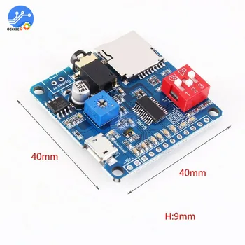 

MP3 Player Module Mini Clip 5W MP3 Player Music Speaker Audio Sound Player mp3 Board Serial Port Control IO Trigger Module
