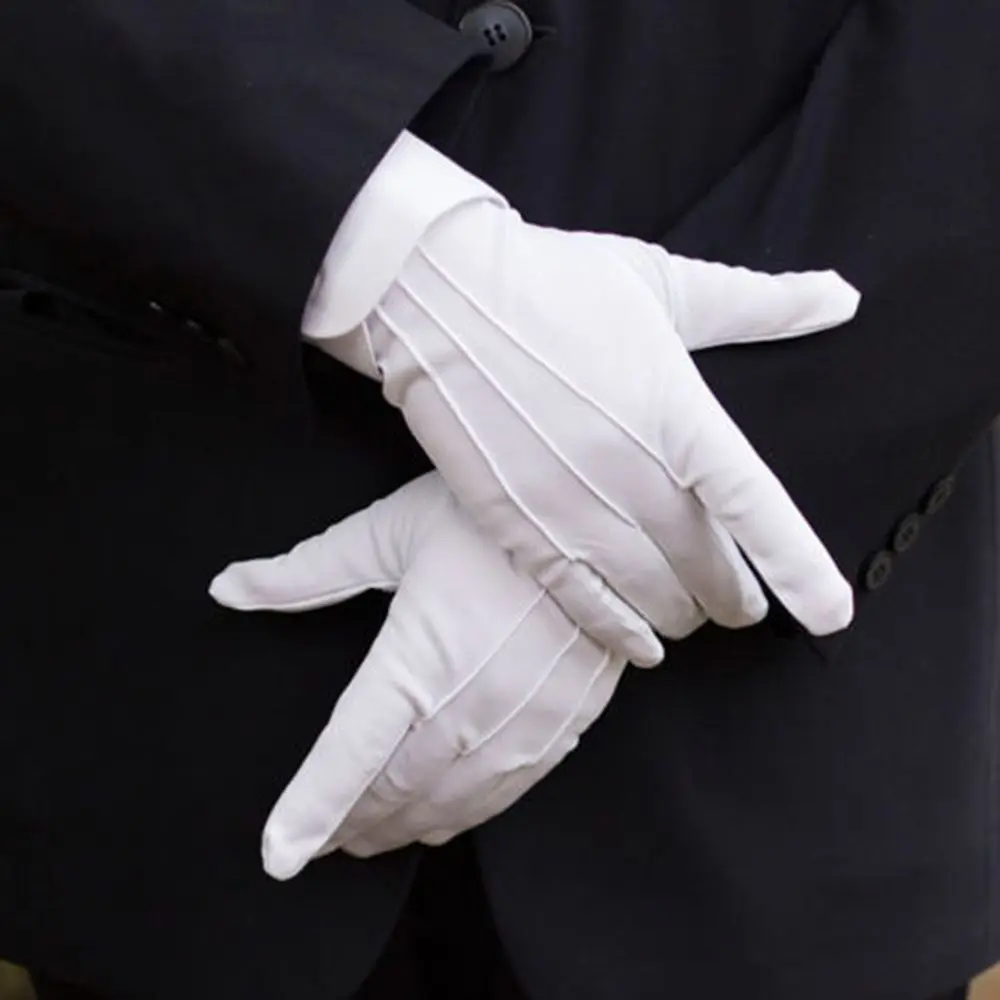 1 пара белых формальных перчаток смокинг Honor Guard парад инспекция коллекция обслуживание тонкие перчатки толстые перчатки представление