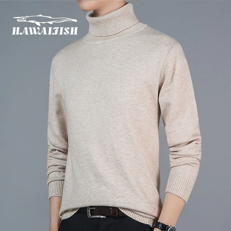 

Men's sweater slim Korean turtleneck sweater lapel solid color bottoming shirt plus velvet thickening men's winter sweater