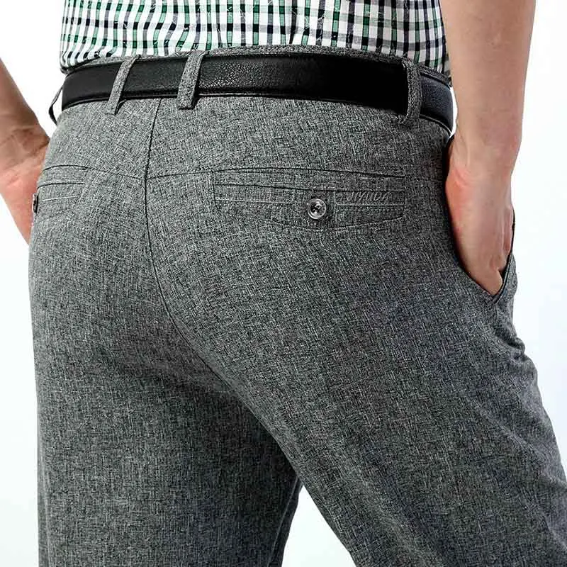 Мужские классические длинные штаны в деловом стиле, весна-осень, большие размеры, повседневные, свободные, тонкие, дышащие, 10 цветов, мешковатые брюки для мужчин, размер 30-40 - Цвет: 3607