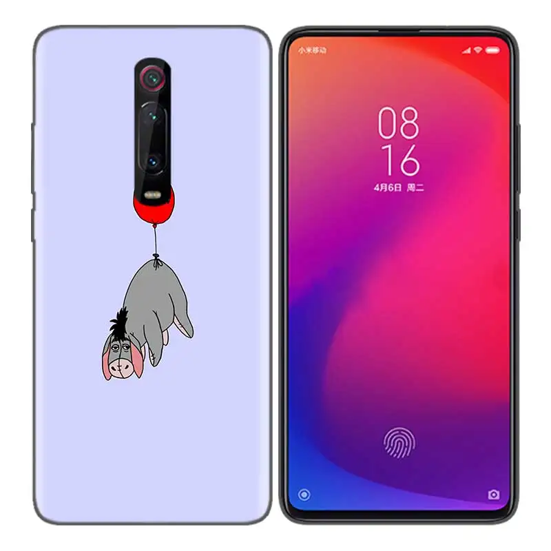 Черный мягкий силиконовый чехол-сумка для Xiaomi mi 9T CC9 Red mi 4 4X5 6 6A 7 7A Note Plus K20 Pro F1 Tampa Fall новейший Винни Poo - Цвет: Черный