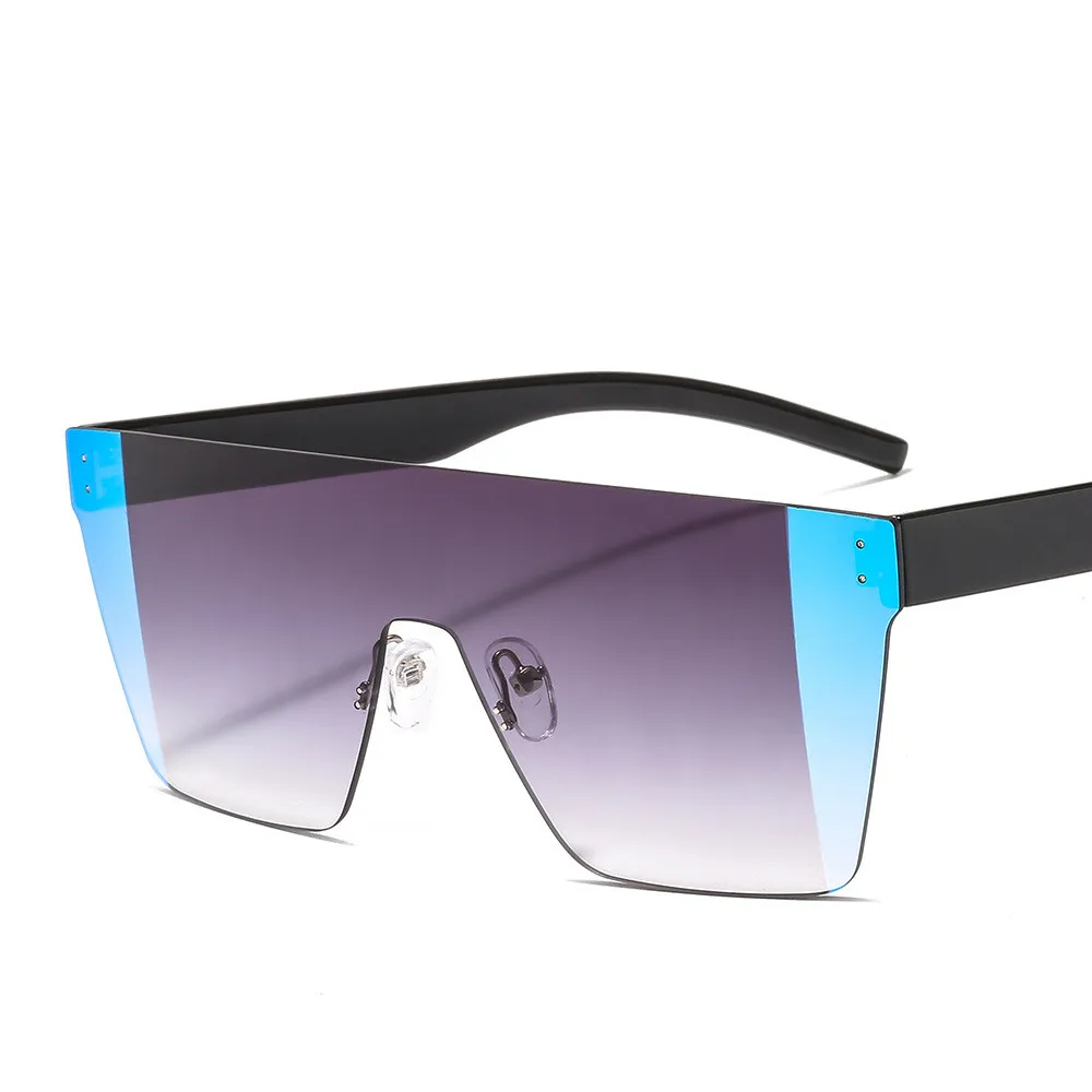 Cubojue Oversized Sunglasses Men Women Steampunk Sun Glasses for Man Woman Fashion Shades Hip Hop Huge Big Rectangle Double Tint
