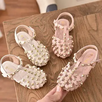 

Summer Children's Shoes Girls Rivet Sandals Toddler Baby Gladiator Sandals Kids Roman Flats Princess Sandal