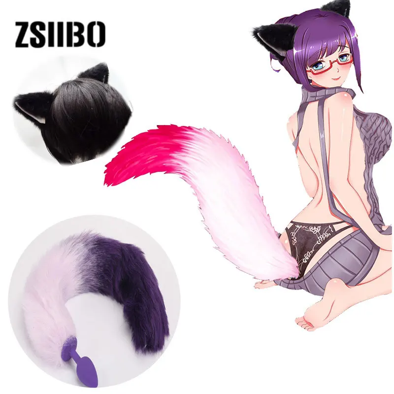 Silicone Anal Plug Fox Tail Jewelry Silicone Butt Plug, Anal Backyard Toy  With Cosplay Anime Cat Ears Headdress - Anal Sex Toys - AliExpress