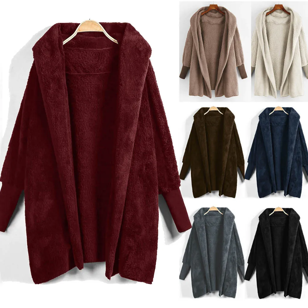 Женская куртка из искусственного меха, Женская куртка размера плюс,, Женское пальто с капюшоном, зимняя теплая плюшевая хлопковая куртка с карманами, верхняя одежда# g3