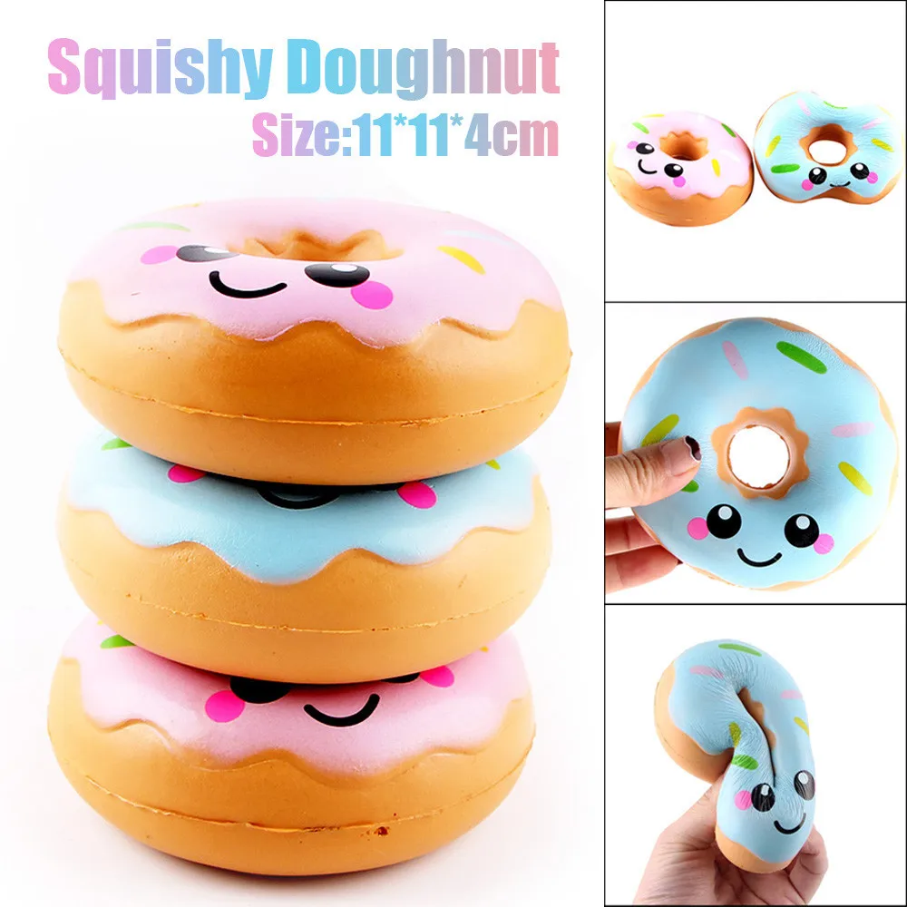 Cute Colorful Chocolate Donut Slow Rising Simulation Food Stress Relief Toy for Kids Fun Xmas Gift childrens party decorations#A