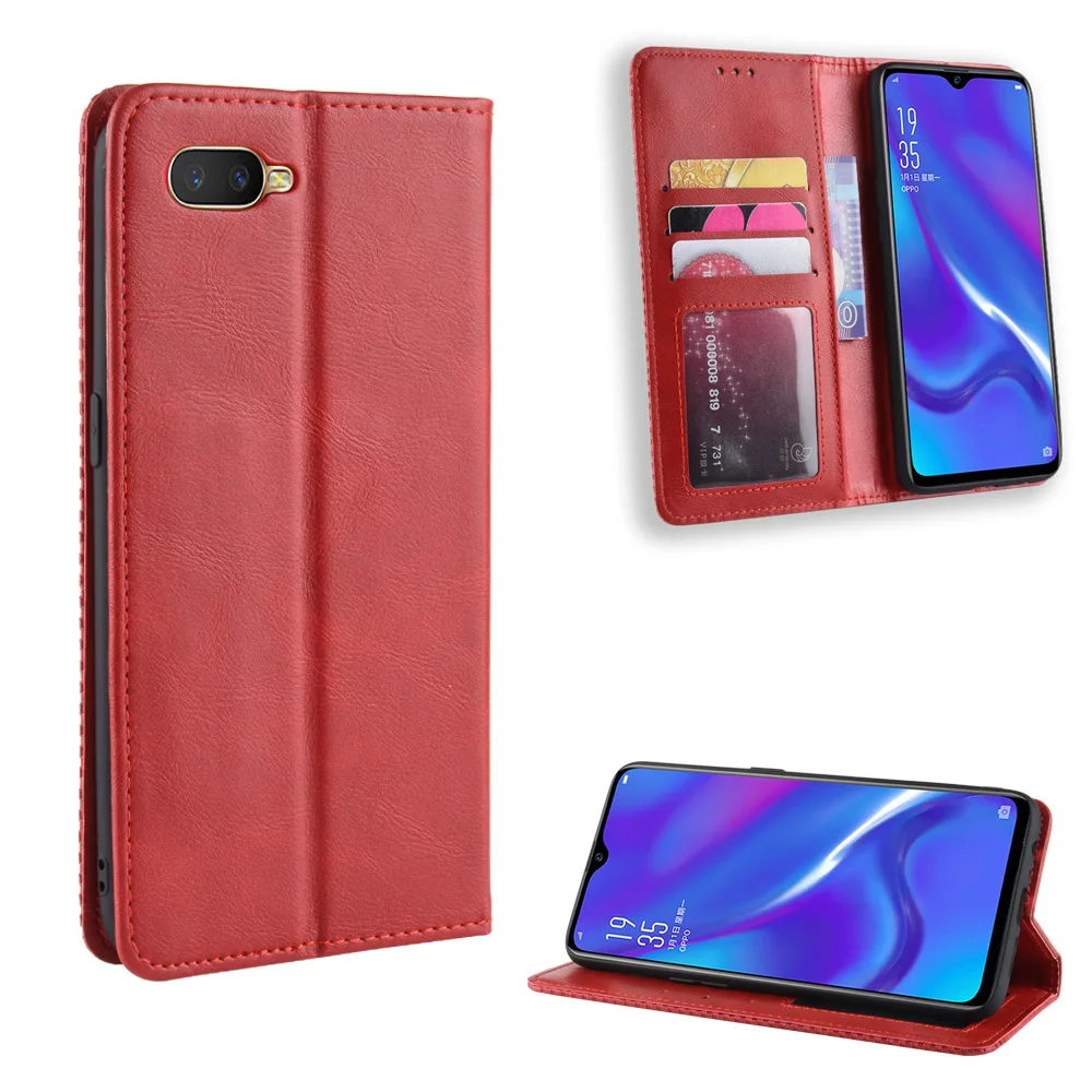 OPPO RX17 neo Чехол книжка Винтажный стиль кожаный Авто поглощаемый чехол кошелек для