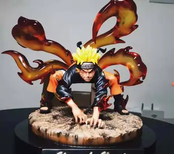 

20cm Gk Naruto Shippuden Uzumaki Naruto Four-tailed Version 1 Form Statue Figure High Quality Pvc Collectible Toys Model