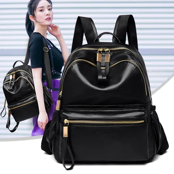 

Summer Pu Leather Travel Backpack Women Waterproof Mini Bagpack Vintage Backbags School Bags for Teenage Girls Mochila Mujer