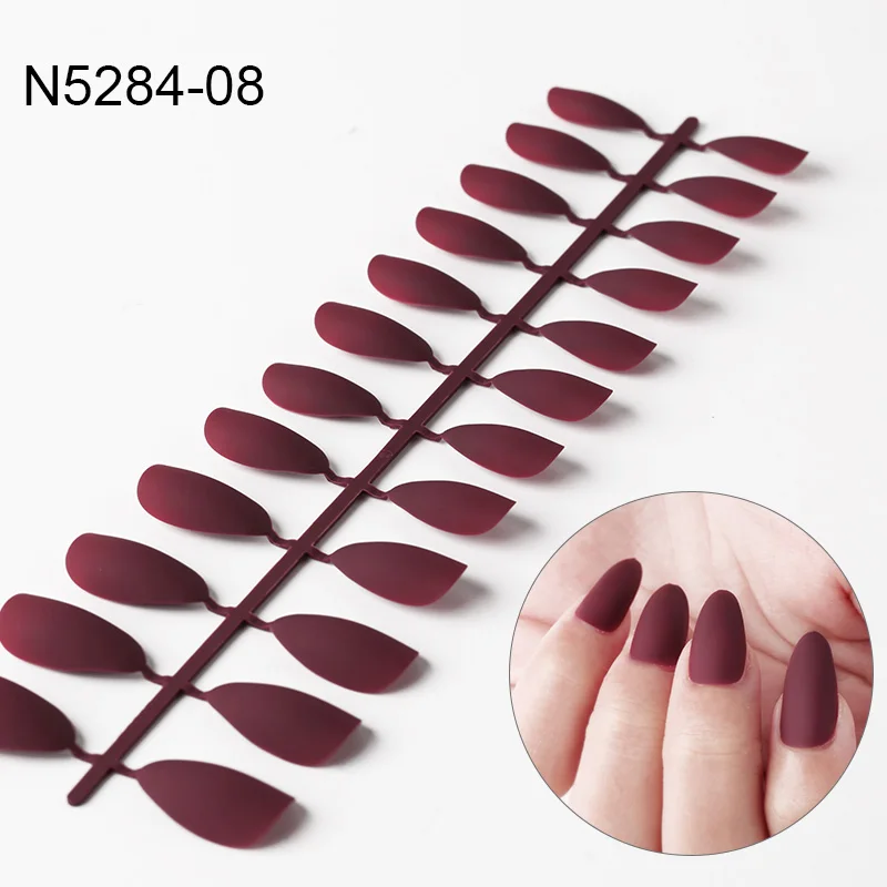 24PCS/Pack Fake Nails Nail Art Manicure Tips For False Nail Art Decoration Forms Extension Manicure Art False Nails faux ongles