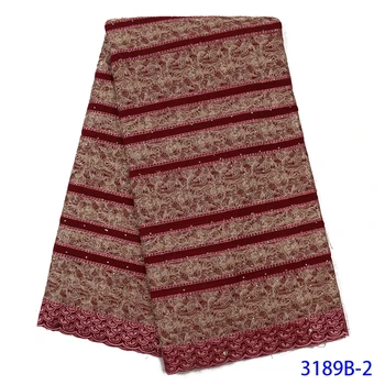 

African Lace Fabric 2020 High Quality Lace Latest 100% Cotton Dry Lace Voile Fabric Clothes For Women 5yards/Lot NA3189B-4
