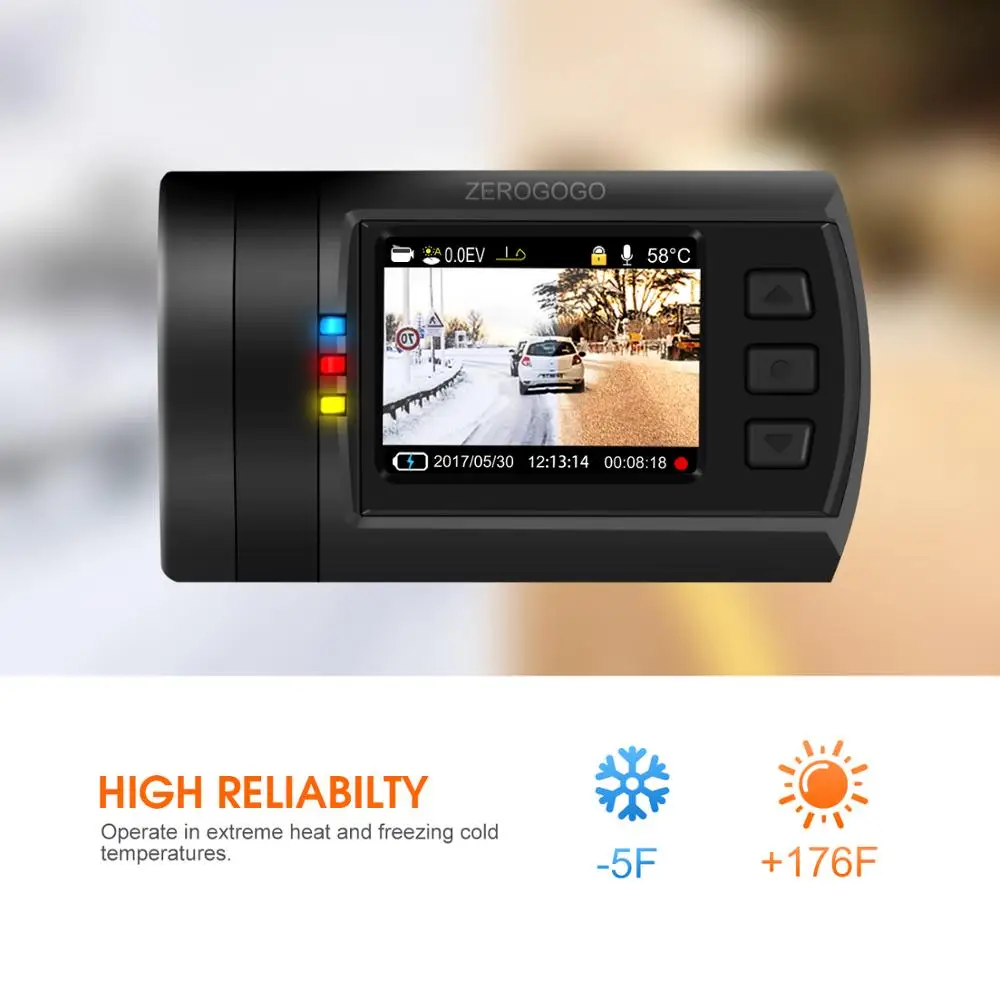 ZEROGOGO Mini 0906 Автомобильный видеорегистратор с двумя объективами камера GPS