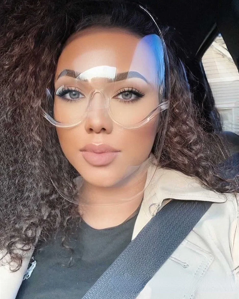 3pcs Protective Facial Mask Full Face Shield Covering Safety face Mask Transparent Anti Droplet Saliva Dustproof Anti-fog Visor