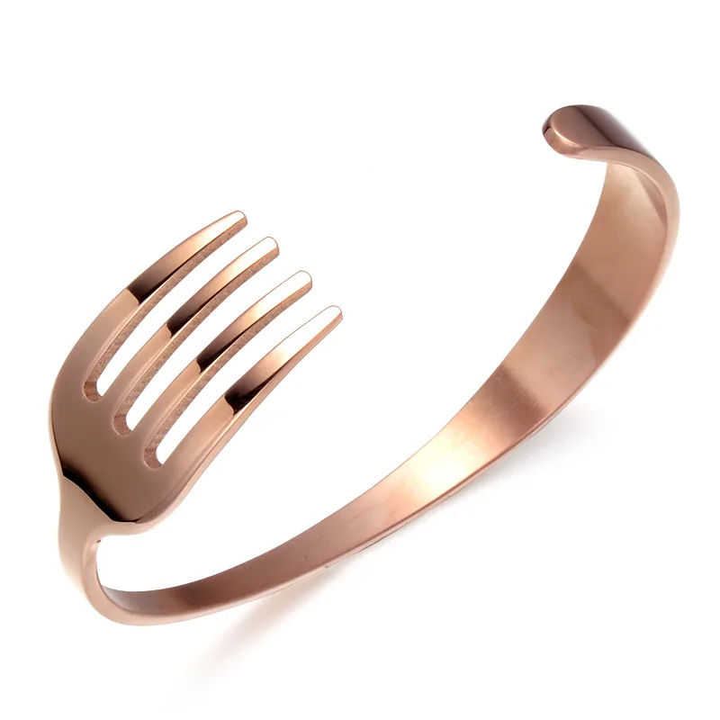 Fashion Creative Personality Knives And Forks Stainless Steel Bracelet Opening Adjustable Trendy Men Women Bangle Jewelry Gift