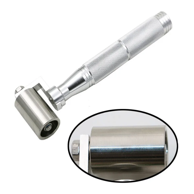 

Silver High Quality Stainless Steel Flat Pressure Roller Wallpaper Apply Hand DIY Tool Platen Roller Wheel Bearing