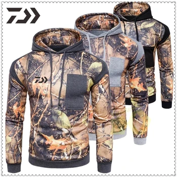 

Daiwa Hoodie Fishing Clothing Sweatshirt Men Patchwork Breathable Fishing Shirt Long Sleeve Outdoor Sportswear Fishing Clothes