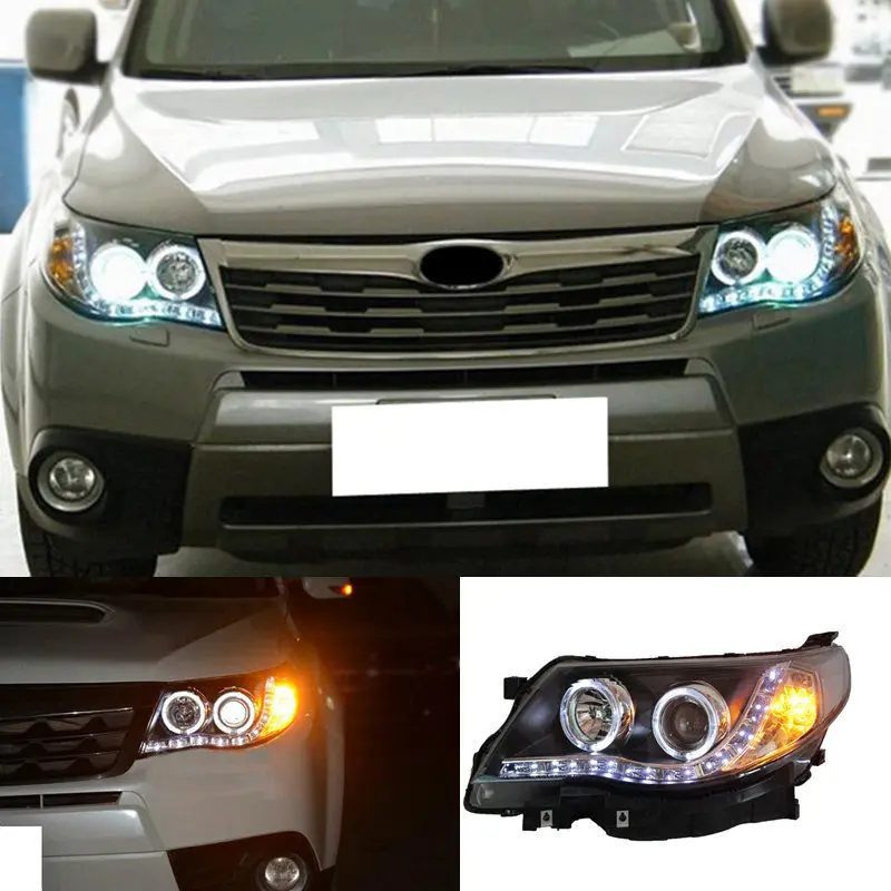 

Front Headlight Assembly with LED DRL Len Angel Eyes Xenon Light For Subaru Forester 2008 2009 2010 2011 2012
