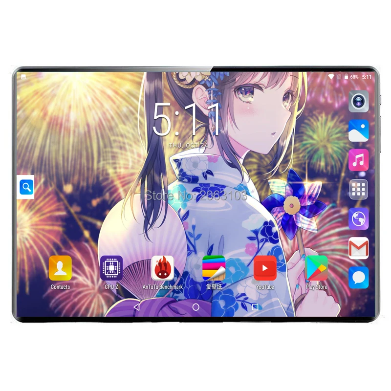  8G+128G Multi-touch Glass Screen Deca Core 10 Inch Tablet 8GB RAM 128GB ROM Dual Cameras Android 9.