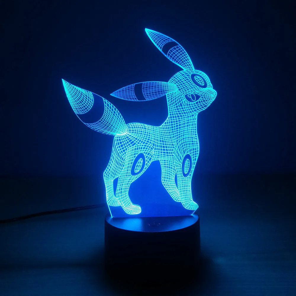 Покемон Мьюту Go фигурка 3D RGB лампа Пикачу Eevee черепаха птица Огненный Дракон Pokeball мяч Bulbasaur Bay Role 3D светодиодный светильник - Испускаемый цвет: 7 Colors Changeable