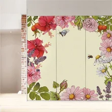 Статическая пленка для окон с изображением свежих цветов, Индивидуальный размер, Солнцезащитная Съемная многоразовая декоративная матовая пленка для домашней безопасности