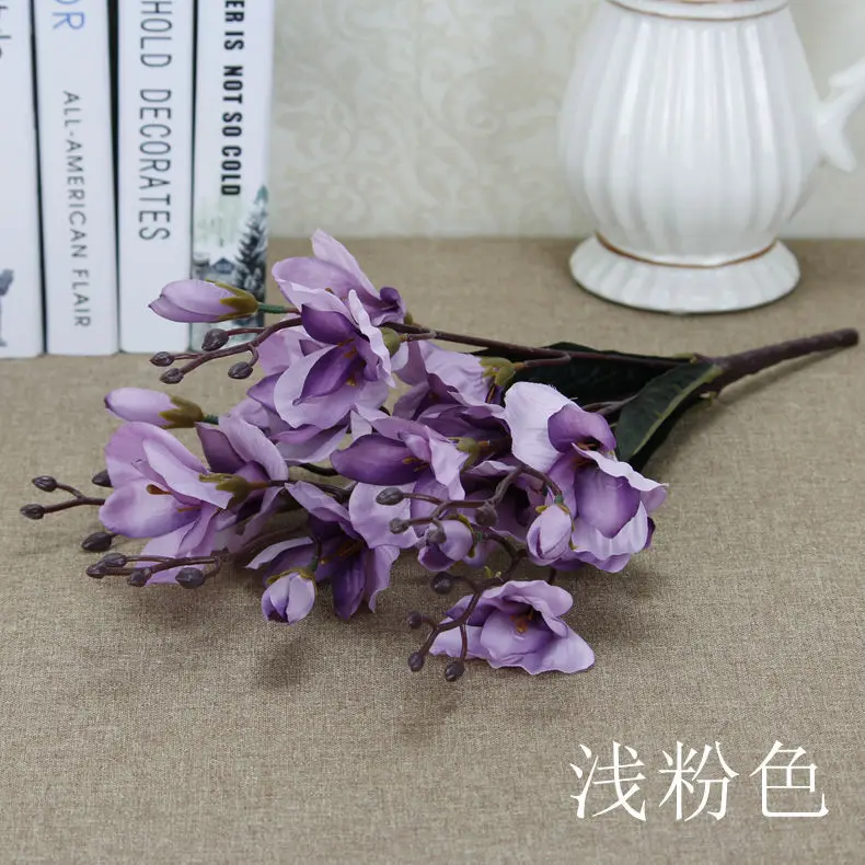 5 Fork 20 Head Simulation Tower Orchid Fake Flower Bouquet European Soft Decoration Desktop Display Artificial Jujube - Цвет: B
