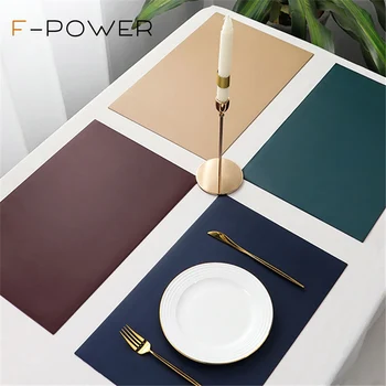 

PU Placemats Rectangle Placemats for Dinning Table, PU Leather Table Mats Stain Resistant Washable Placemats 1PCS