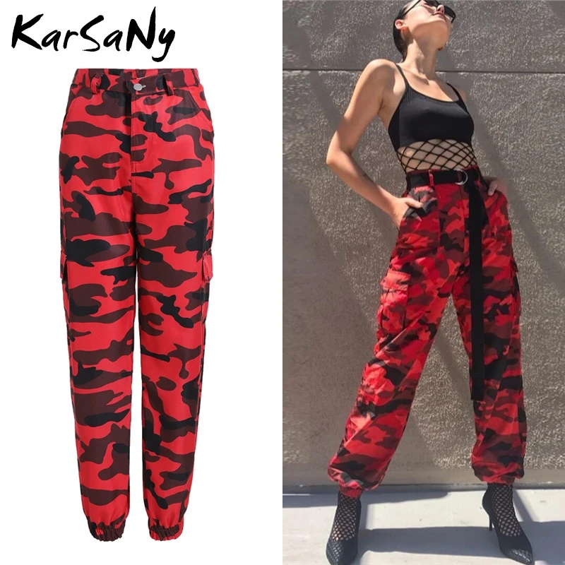 KarSaNy pantalones de camuflaje rosa para mujer, Pantalón militar, Harem, naranja, informal, Rosa|Pantalones y pantalones capri| - AliExpress