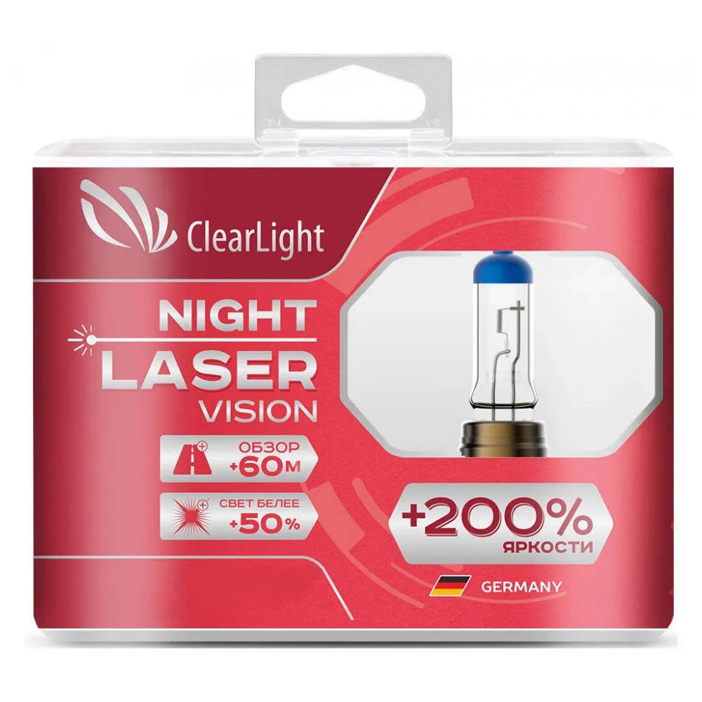 Лампа галогенная H4 Night Laser Vision+200%, 2 шт