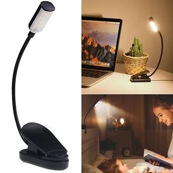 

Clip on LED Reading Light USB Rechargeable Adjustable Flexible Reading Lamp L5