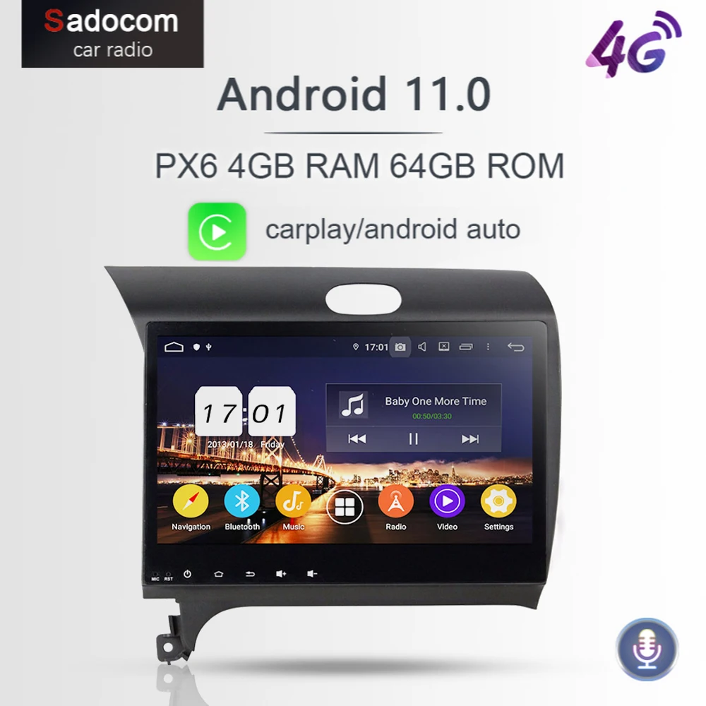 PX6 DSP 10.1&quot TDA7851 2 din Android 11.0 8 Core 4GB RAM 64GB car radio Map Car DVD Player RDS autoradio For kia K3 2012 - 2015 |