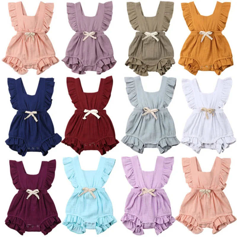 

Summer Children's Clothing Baby Cotton Crawling Clothing Multi-color Baby Bodysuit Sleeves Baby Girl Clothes Cute Infant Outfit