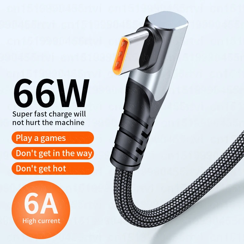 Кабель USB Type c 6A для Huawei mate 40 P40 p30 pro кабель быстрой зарядки 2 м Xiaomi Poco Redmi Note 7 8 Pro 66 Вт
