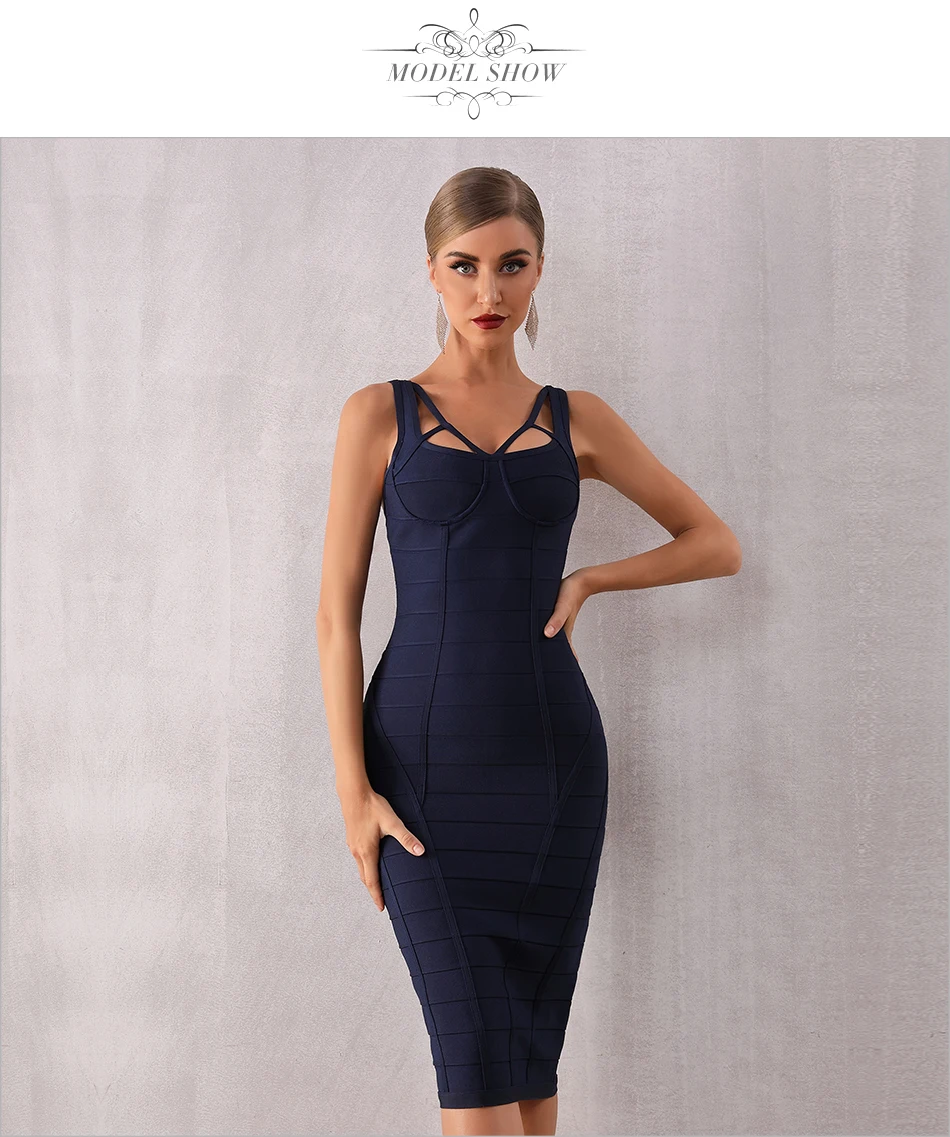 Adyce новое летнее облегающее Бандажное Платье женское синее платье на бретельках без рукавов вечернее платье для подиума vestidos