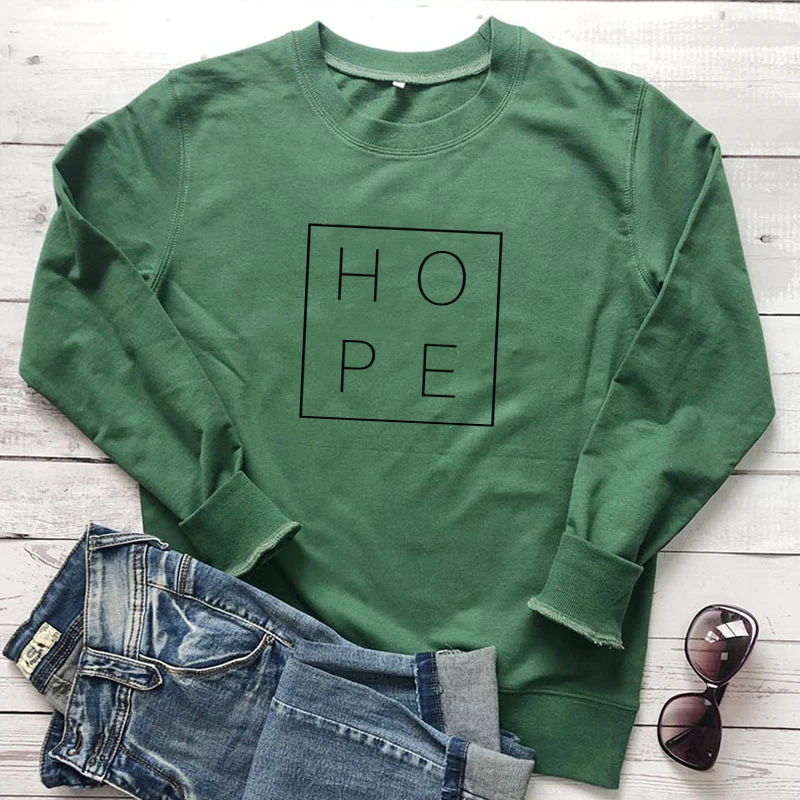green tee black text Надеемся, что Кристиан Толстовка Графический религиозные Мода Костюмы Библии пуловер Вера Надежда Детский комбинезон толстовки с длинными рукавами на весну-осень - Цвет: green tee black text
